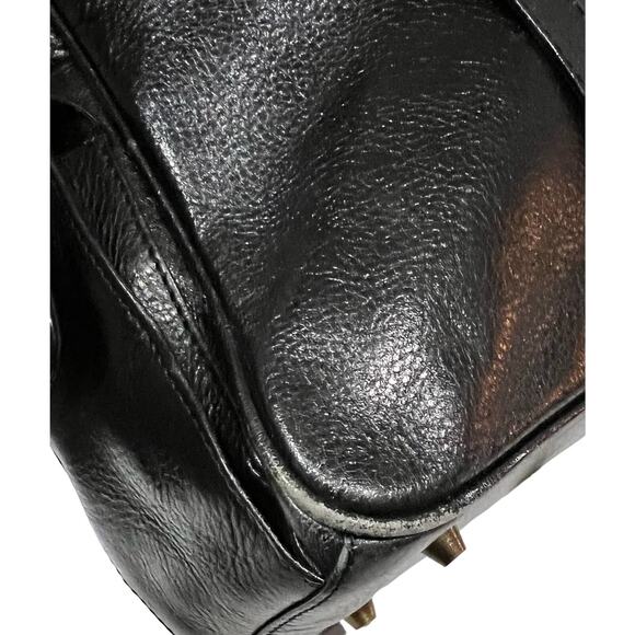 Clava American Black Leather Purse Satchel Shoulder Bag (Small Monogram) - Picture 11 of 13
